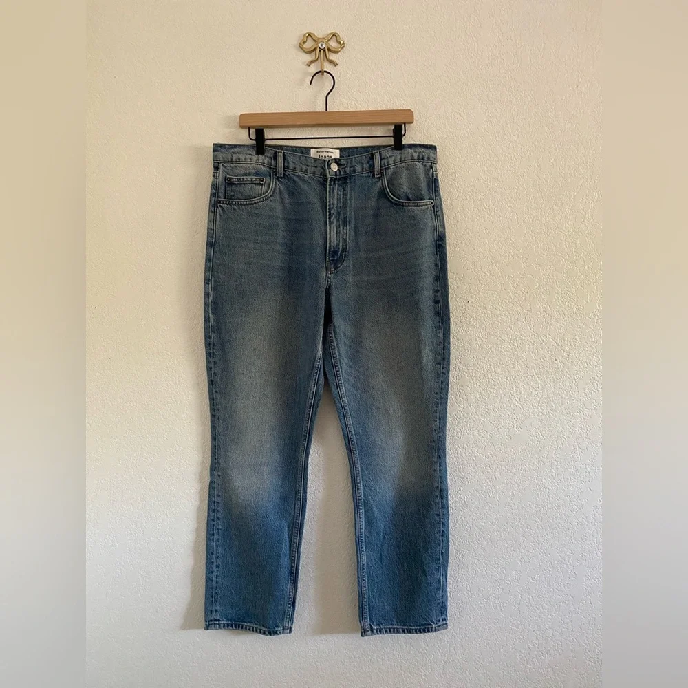 Reformation Women’s Merida Jeans Straight Leg Blue Size 31 High Waist Cotton